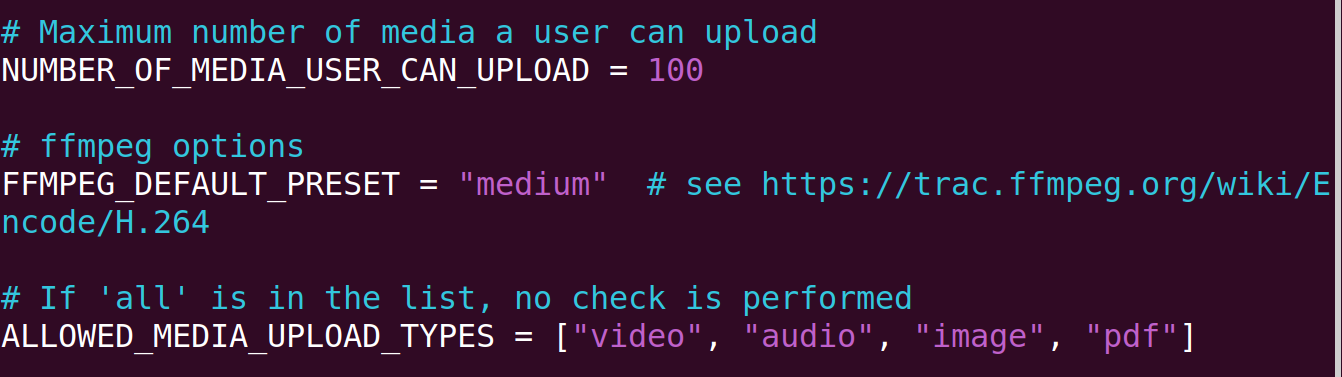 Configuration options
